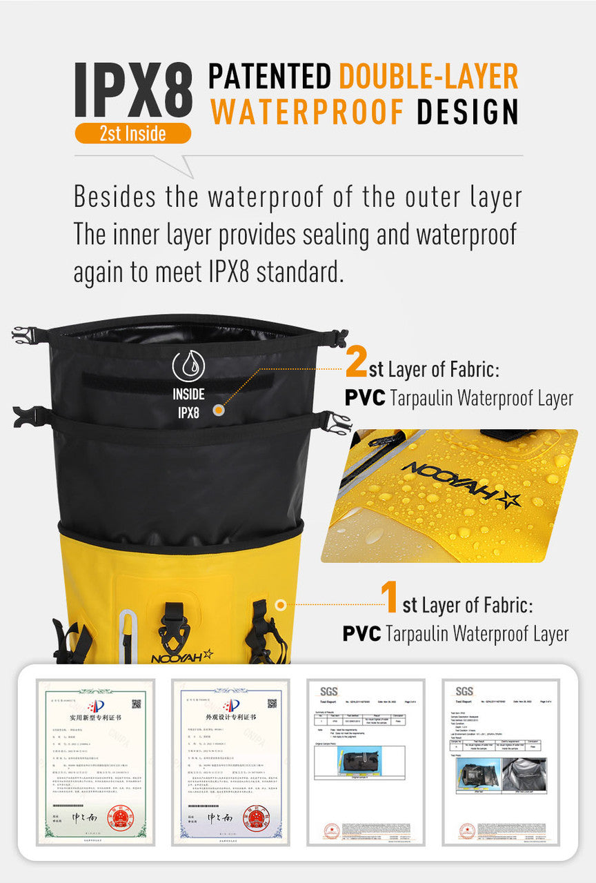 NOOYAH IPX8 Waterproof Bike Cycle Outdoor Sports Backpack Double-Layer Waterproof Bag  MINT GREEN - SuperSaverAU - view 8