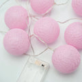 50 Ball Pastel Pink LONG 5m String Light Battery Box 5cm Cotton Ball  Christmas Birthday Bbay Girl Special Occasion Decoration - SuperSaverAU - view 1