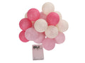20 LED Pink 5cm Cotton Ball String Lights - SuperSaverAU - view 1