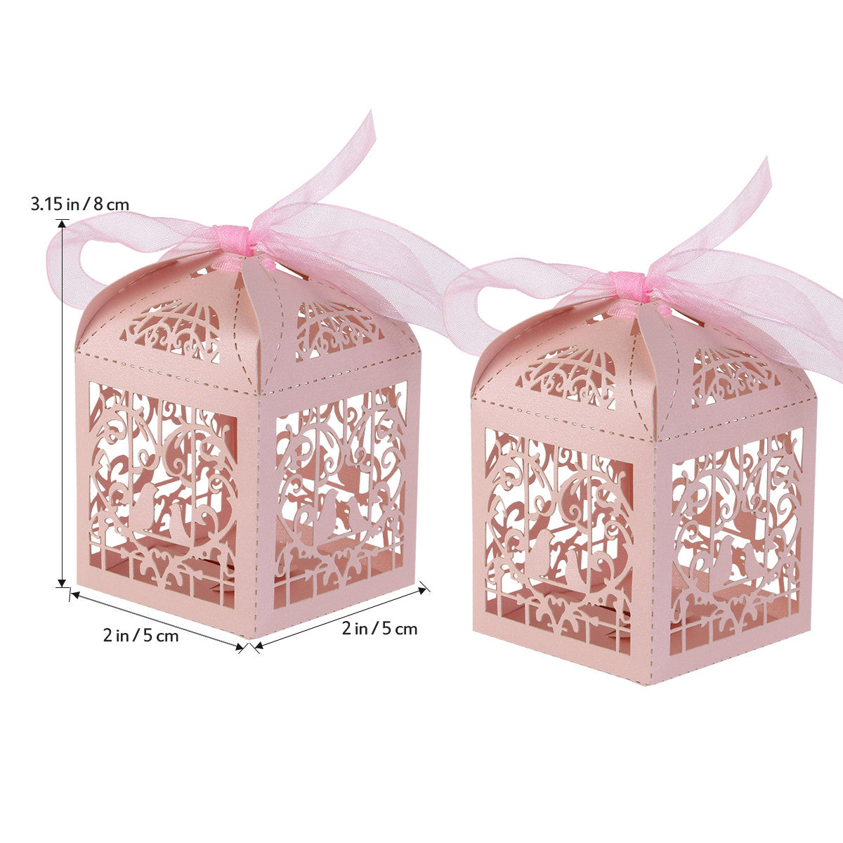 Pink Dove Bird Boxes 10 Pack - 7.5x5x5 cm Wedding/Engagement Gift Boxes - SuperSaverAU - view 2