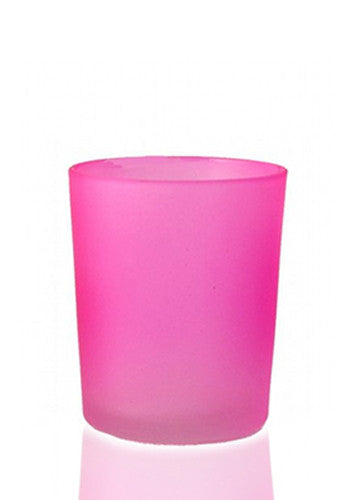 Premium Votive Tealight Candle Holders - Pink Frosted Glass, 10 Pack