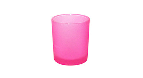 Premium Votive Tealight Candle Holders - Pink Frosted Glass, 10 Pack