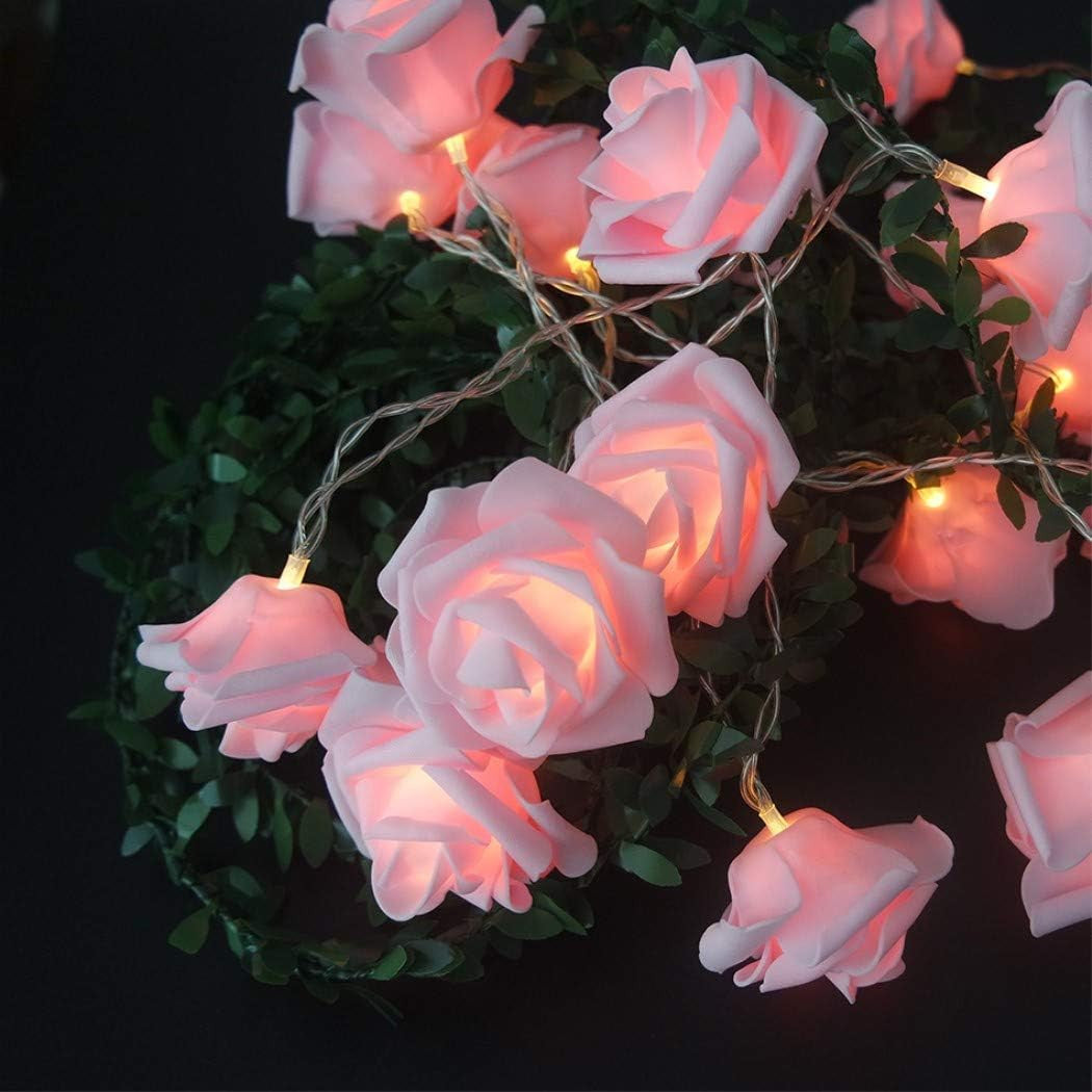 Premium Pink Rose 3D Fairy Lights - 50 LEDs, 5m