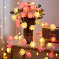Premium Pink and White Rose 3D Fairy Lights - 50 LEDs, 5m