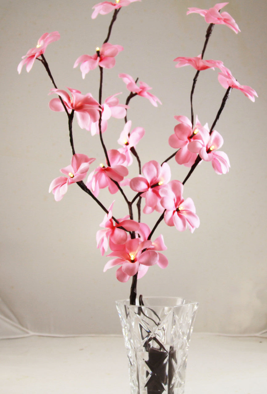 Pink Frangipani 50cm H 20 LED Fairy Light Stem Table Centrepiece Decoration - SuperSaverAU - view 1