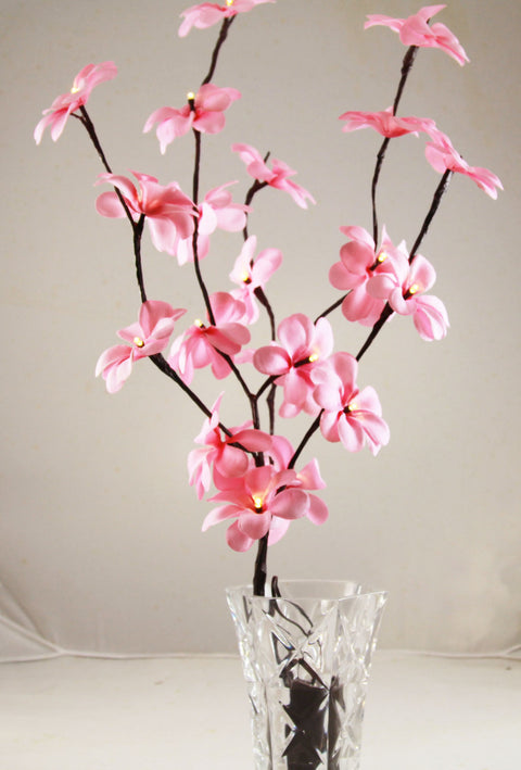 Pink Frangipani 50cm H 20 LED Fairy Light Stem Table Centrepiece Decoration - SuperSaverAU - view 1