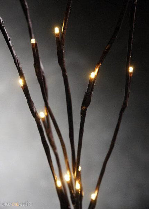 50cm LED Light Stem 20 Warm White Fairy Lights with Petal Accents