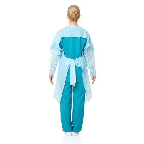 PrimeOn 15 Pack Impervious PPE Gown - Blue, Liquid Resistant, Comfortable Fit