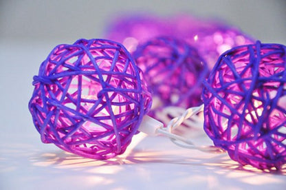 20 LED Cassis Rattan Ball Lights Battery Powered for Unique Decor