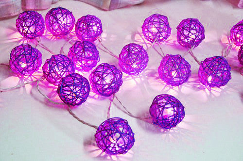 20 LED Cassis Rattan Ball Lights Battery Powered for Unique Decor