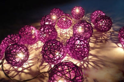 20 LED Cassis Rattan Ball Lights Battery Powered for Unique Decor