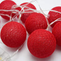 1 Set of 20 LED Red 5cm Cotton Ball Battery Powered String Lights Christmas Gift Home Wedding Party Bedroom Decoration Outdoor Indoor Table Centrepiece - SuperSaverAU - view 4