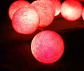 1 Set of 20 LED Red 5cm Cotton Ball Battery Powered String Lights Christmas Gift Home Wedding Party Bedroom Decoration Outdoor Indoor Table Centrepiece - SuperSaverAU - view 5