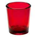 Premium Votive Tealight Candle Holders - Red Glass, 10 Pack