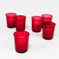 Premium Votive Tealight Candle Holders - Red Glass, 20 Pack