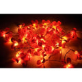 1 Set of 20 LED Deep Red Frangipani Flower Battery String Lights Christmas Gift Home Wedding Party Decoration Outdoor Table Garland Wreath - SuperSaverAU - view 3