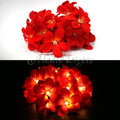 1 Set of 20 LED Deep Red Frangipani Flower Battery String Lights Christmas Gift Home Wedding Party Decoration Outdoor Table Garland Wreath - SuperSaverAU - view 5