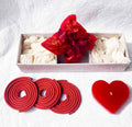 Premium Red Heart Candle Spa Gift Set with Incense & Pot Pourri