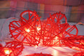 Premium Red 3D Hollowed Rattan Heart Fairy Lights - 20 LEDs, 3m