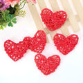 Premium Red 3D Hollowed Rattan Heart Fairy Lights - 50 LEDs, 5m