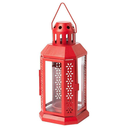 Red Metal Miners Lantern - 21 cm