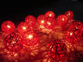1 Set of Red 5cm Rattan Cane 20 Ball Battery Powered 3m String Lights Christmas Gift Home Wedding Party Bedroom Decoration Table Centrepiece - SuperSaverAU - view 1