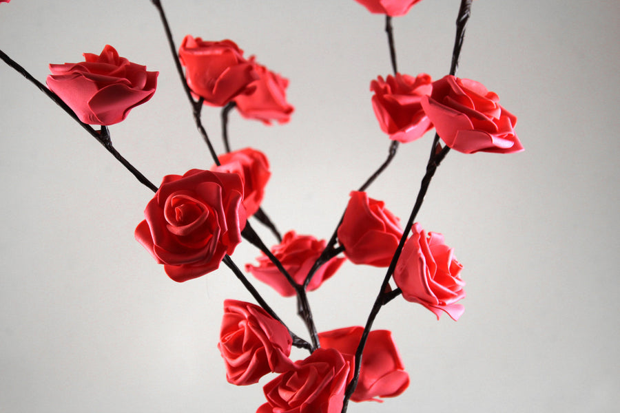 Red Rose Stem Fairy Lights 50cm H 20 LED Battery Operated Table Centrepiece - SuperSaverAU - view 1