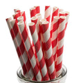 50 Pack Red & White Eco Paper Drinking Straws - SuperSaverAU - view 1