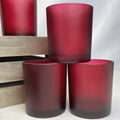 Premium Votive Tealight Candle Holders - Red Frosted Glass, 40 Pack
