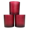 Premium Votive Tealight Candle Holders - Red Frosted Glass, 40 Pack