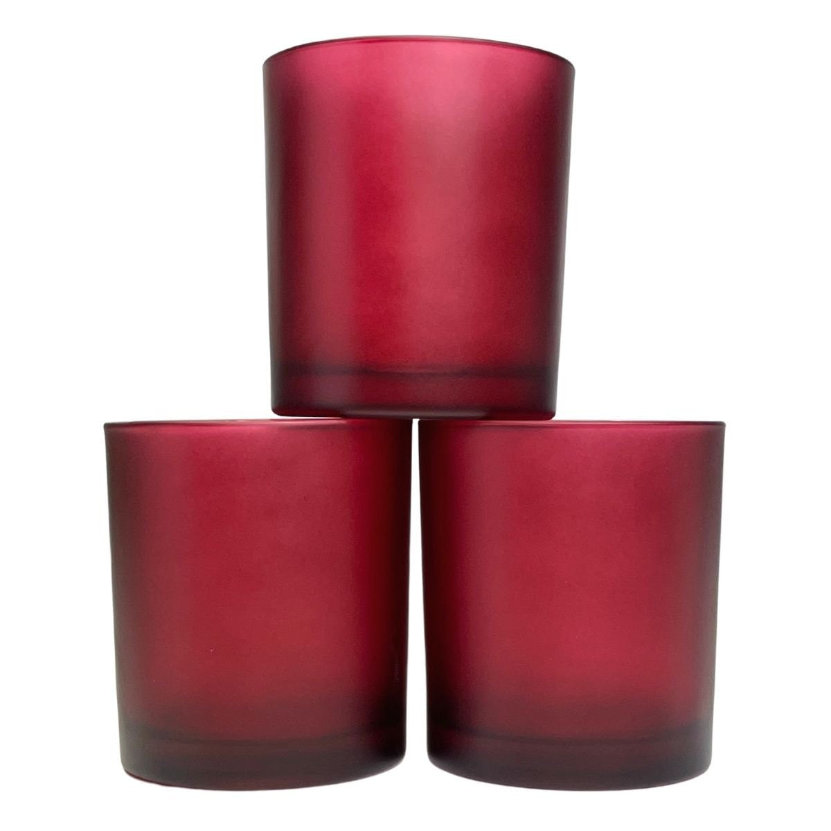 Premium Votive Tealight Candle Holders - Red Frosted Glass, 40 Pack