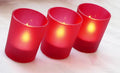 Premium Votive Tealight Candle Holders - Red Frosted Glass, 40 Pack