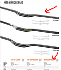 Satori MTB Handlebar 35mm Center Dia 780mm Width 15mm Rise Black - SuperSaverAU - view 2