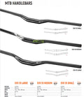 Satori MTB Handlebar 35mm Center Dia 780mm Width 15mm Rise Black - SuperSaverAU - view 4