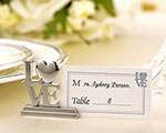Silver 'LOVE' Name Card Place Stands - 10 Pack, Elegant Wedding Favour - SuperSaverAU - view 2