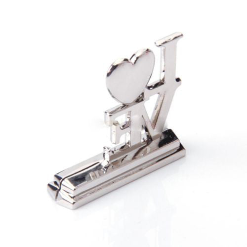 10 Pack Silver 'LOVE' Name Card Place Stands