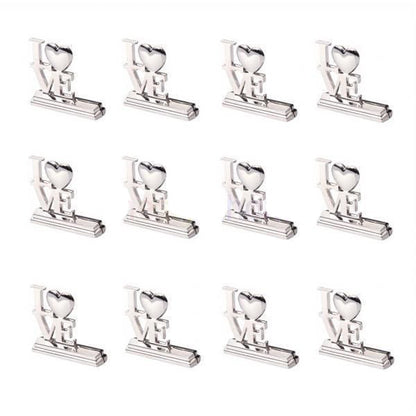 10 Pack Silver 'LOVE' Name Card Place Stands