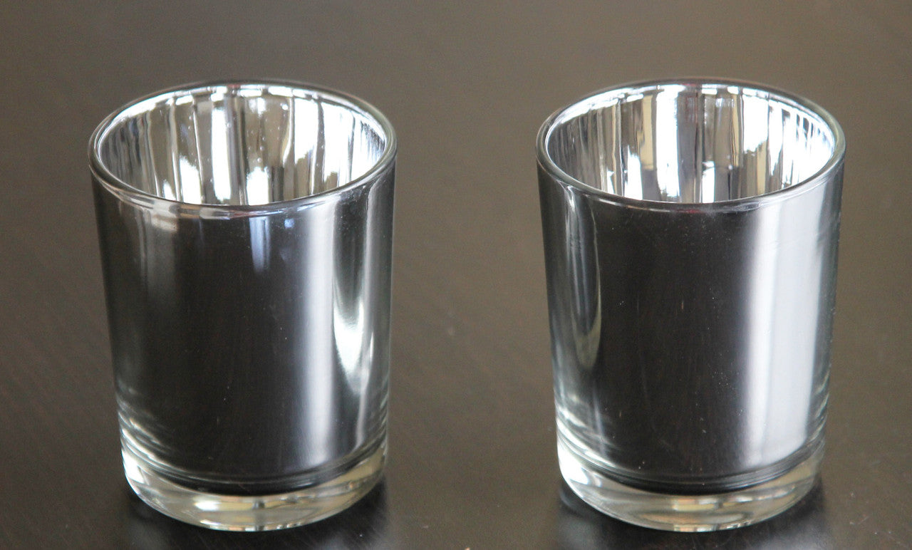 Premium Silver Mercury Glass Votive Candle Holders 6.5cm - 40 Pack