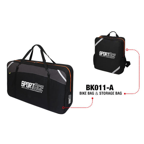 SPORTACE Bike Carrier Bag - Portable Soft Shell Travel Case 120 x 75cm, Lightweight, Reflective Trim - SuperSaverAU - view 2