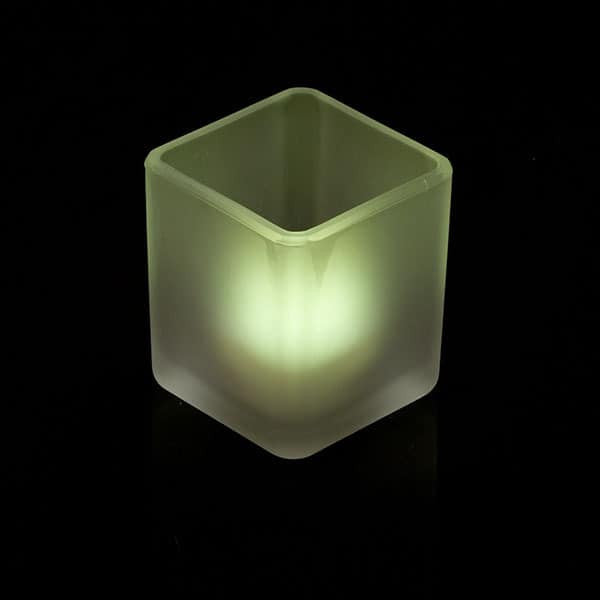 Premium Square Frosted Glass Tealight Candle Holders 5cm - 20 Pack