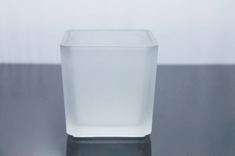 Premium Square Frosted Glass Tealight Candle Holders 5cm - 30 Pack