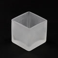 Premium Square Frosted Glass Tealight Candle Holders 5cm - 30 Pack