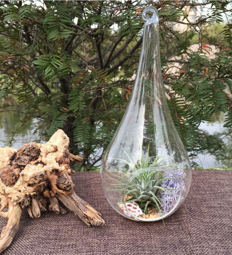 4 Pack of Clear Glass Hanging Tear Drop Tea Light Holders - 20cm High - SuperSaverAU - view 4