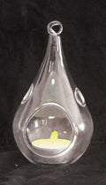 10 Pack Clear Glass Hanging Tear Drop Tea Light Holder - 12.5cm High - SuperSaverAU - view 1