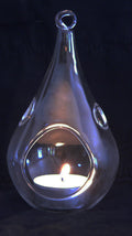 4 Pack of Hanging Clear Glass Tealight Candle Holder Tear Drop Pear Shape - SuperSaverAU - view 3