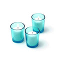 Premium Votive Tealight Candle Holders - Turquoise Glass, 10 Pack