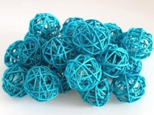 20 LED Turquoise Rattan Ball Lights Battery Powered for Vivid Decor