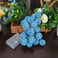1 Set of Turquoise Blue 5cm Rattan Cane 50 Ball Battery Powered LONG 5m String Lights Christmas Gift Home Wedding Party Bedroom Decoration Table Centrepiece - SuperSaverAU - view 1