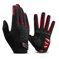 ROCKBROS Full Finger Cycling Gloves with Touchscreen Fingers - Red, Large