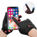ROCKBROS Full Finger Cycling Gloves with Touchscreen Fingers - Red, Large